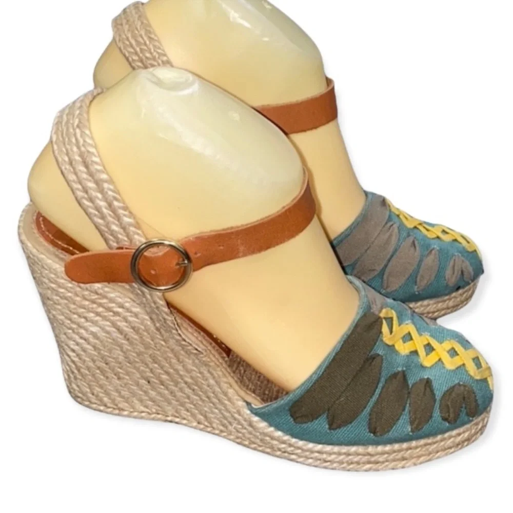 Authentic Antropologie Paloma Barcelo designer espadrilles wedge sandals 8.5